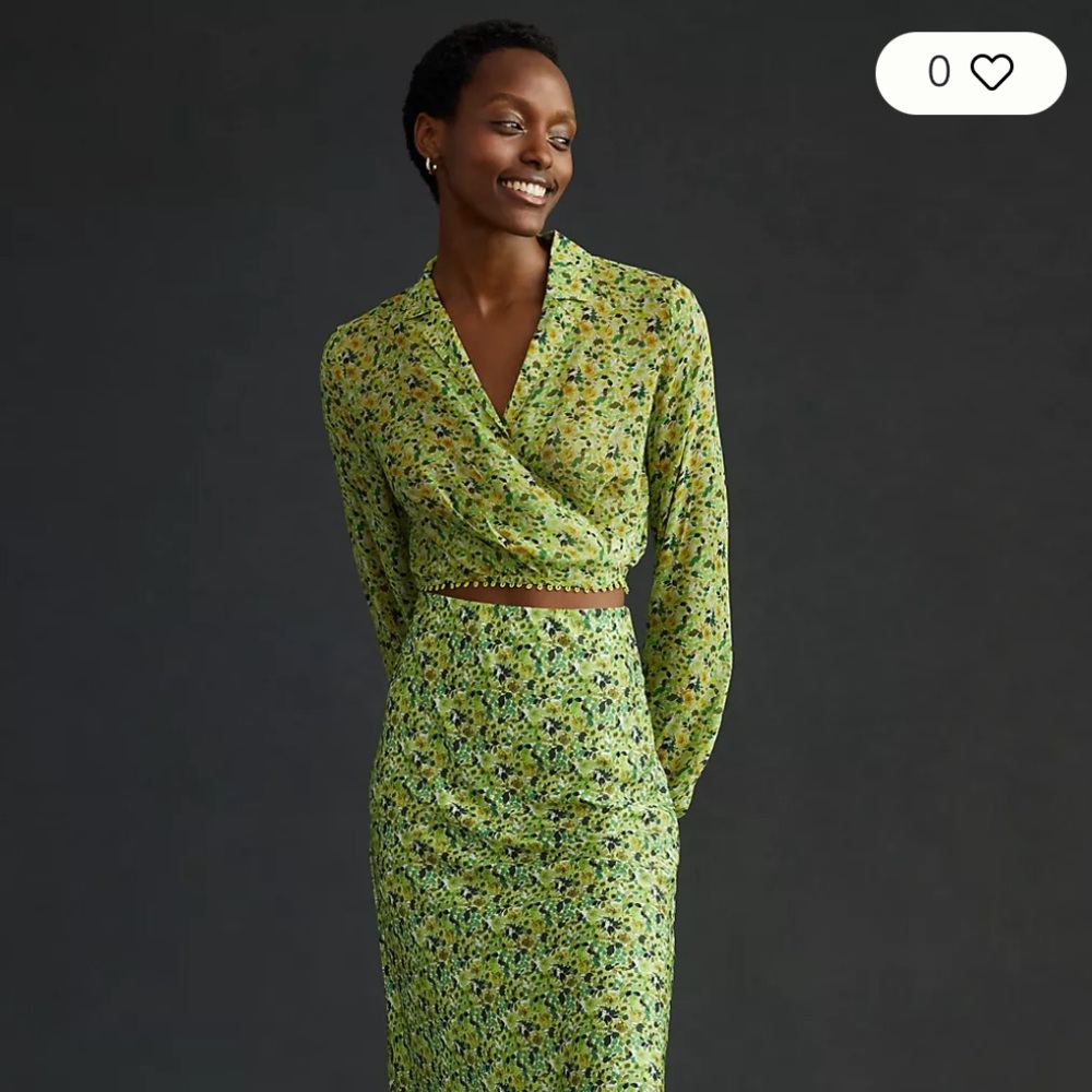 Favorite Daughter - The lover wrap top / Green Wrap Pencil Blouse Cocktail